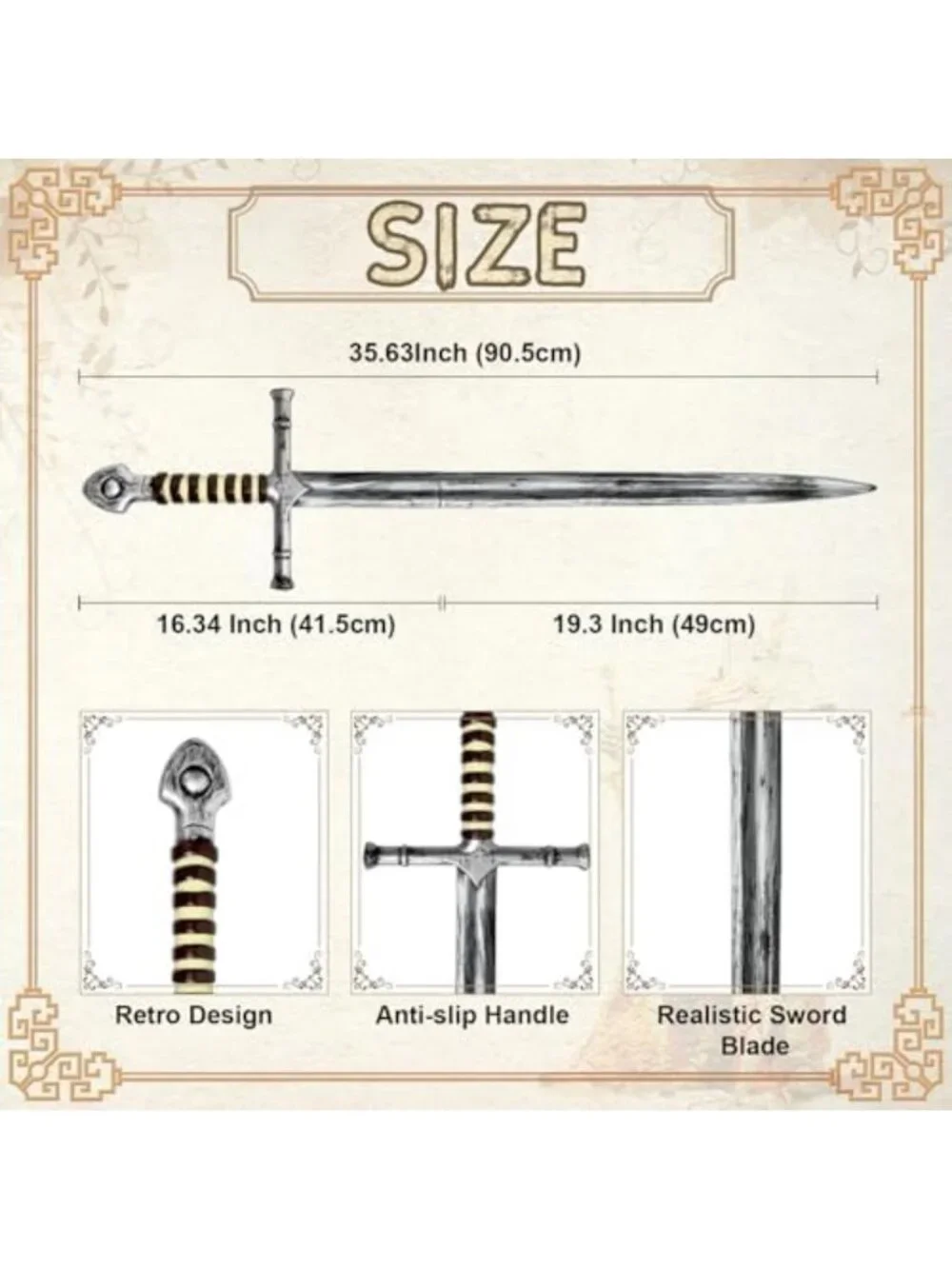 Medieval Knight Sword 35.6